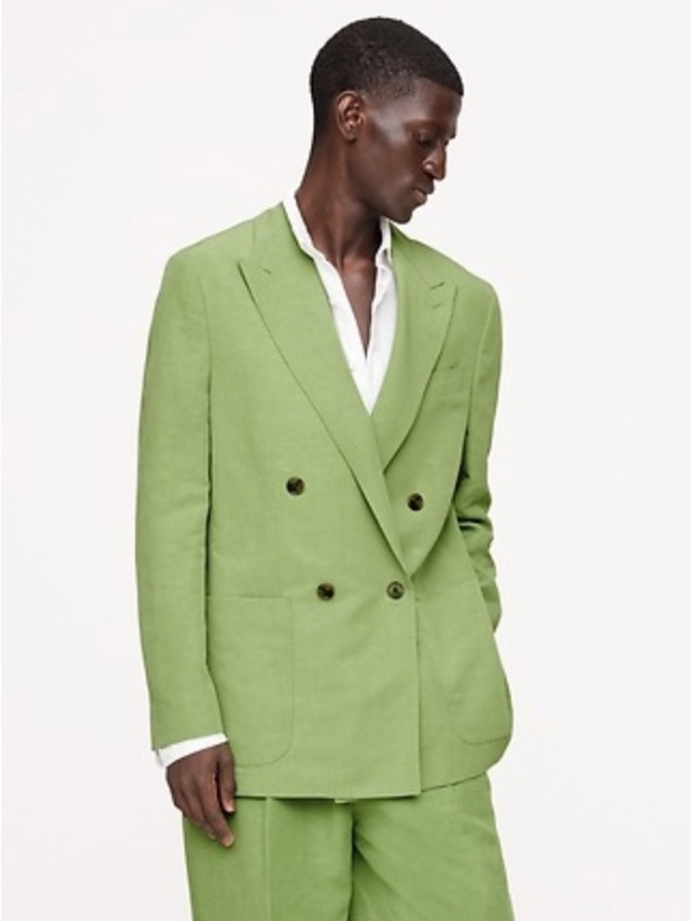 BANANA REPUBLIC RELAXED TENCEL™-LINEN DOUBLE-BREASTED SUIT JACKET